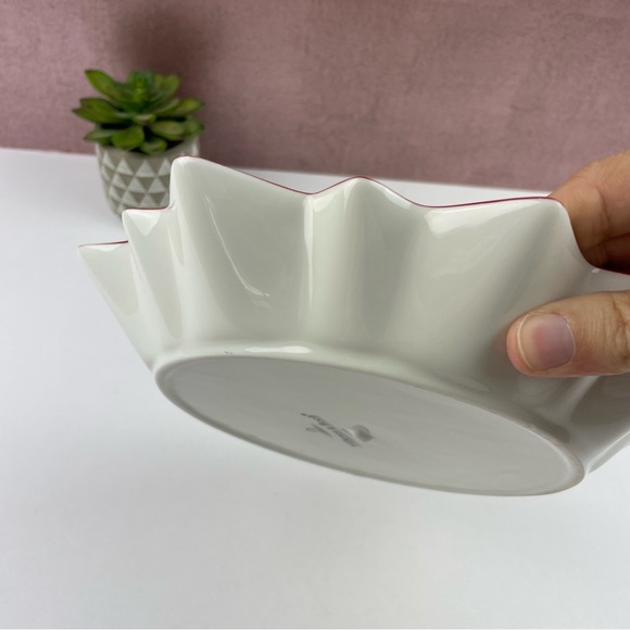 Villeroy & Boch Christmas Holiday Teddy Bear Green Red Bowl Dish - Picture 4 of 6